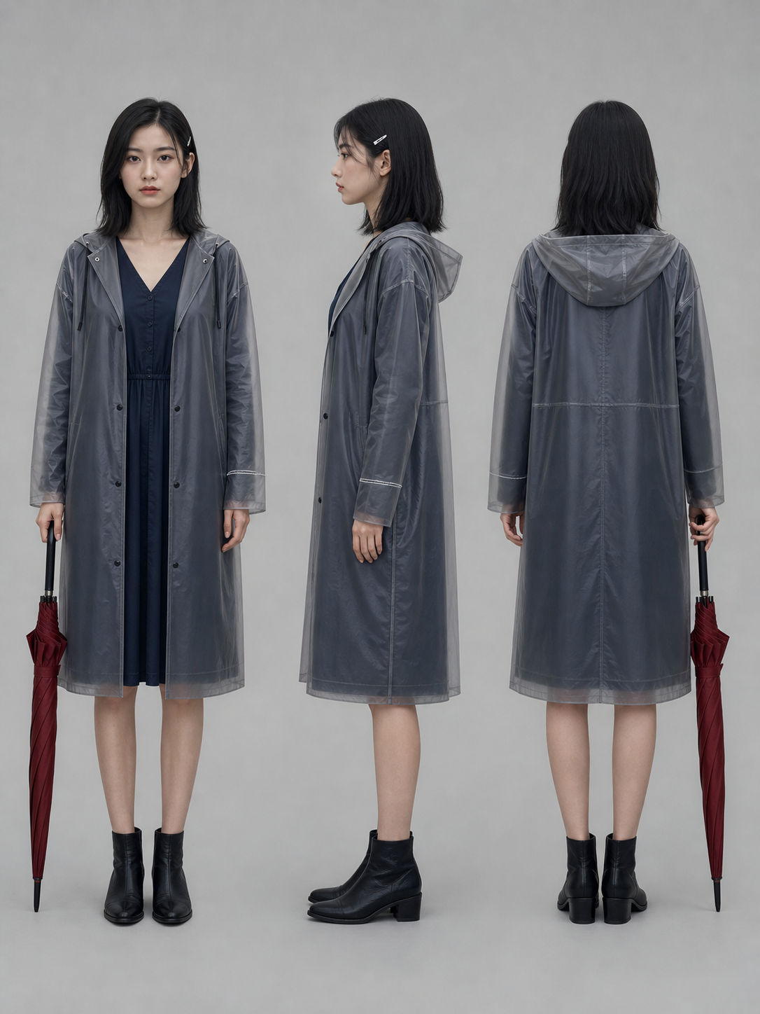 C001 雨伞女孩标准三视图